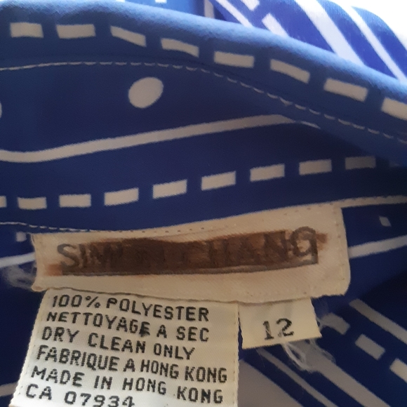 Vintage Simon Chang button down shirt Size 12 - Picture 4 of 10